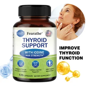 Thyroid Support - with Iodine Max Strength - Helps Metabolism, for Thyroid Function and Health - 120 Capsules, Non-GMO